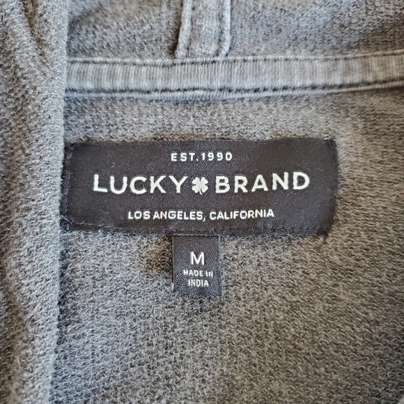 SOLD Vintage Lucky Brand Linen Blend Embroidered Hoodie - Picture 5 of 13